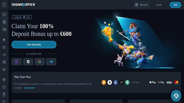 ThunderPick casino screenshot